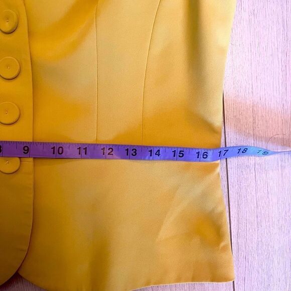 Sandra Angelozzi vintage chartreuse cap sleeve blazer jacket - Picture 10 of 11